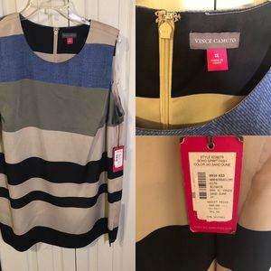 NWT Vince Camuto 1X sleeveless Striped Blouse